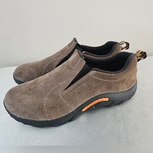 MERRELL Womens Brown Leather Slip On Jungle Moc Shoes